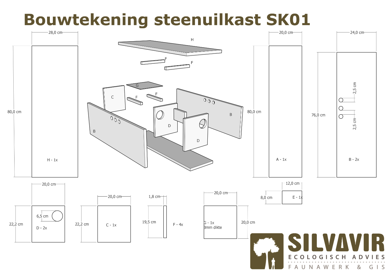 Bouwtekening steenuilkast SK01