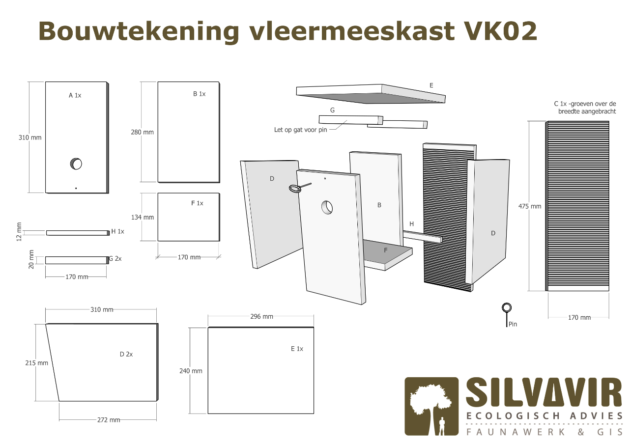 Bouwtekening vleermeeskast VK02