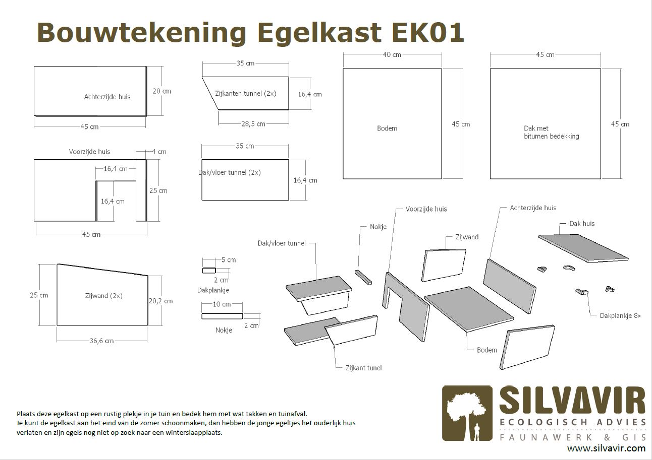 Bouwtekening egelkast EK01